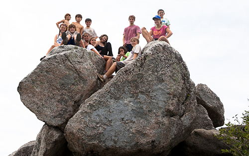 Shiloh hikers up on some large rocks