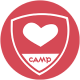 integrity icon - camp badge with a heart